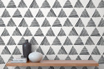 Geometric Stripes and Triangles Wallpaper - B817 - WallTrend