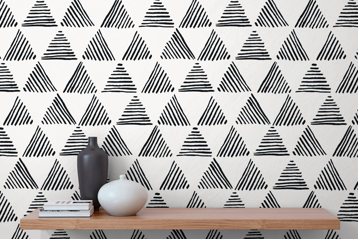 Geometric Stripes and Triangles Wallpaper - B817 - WallTrend