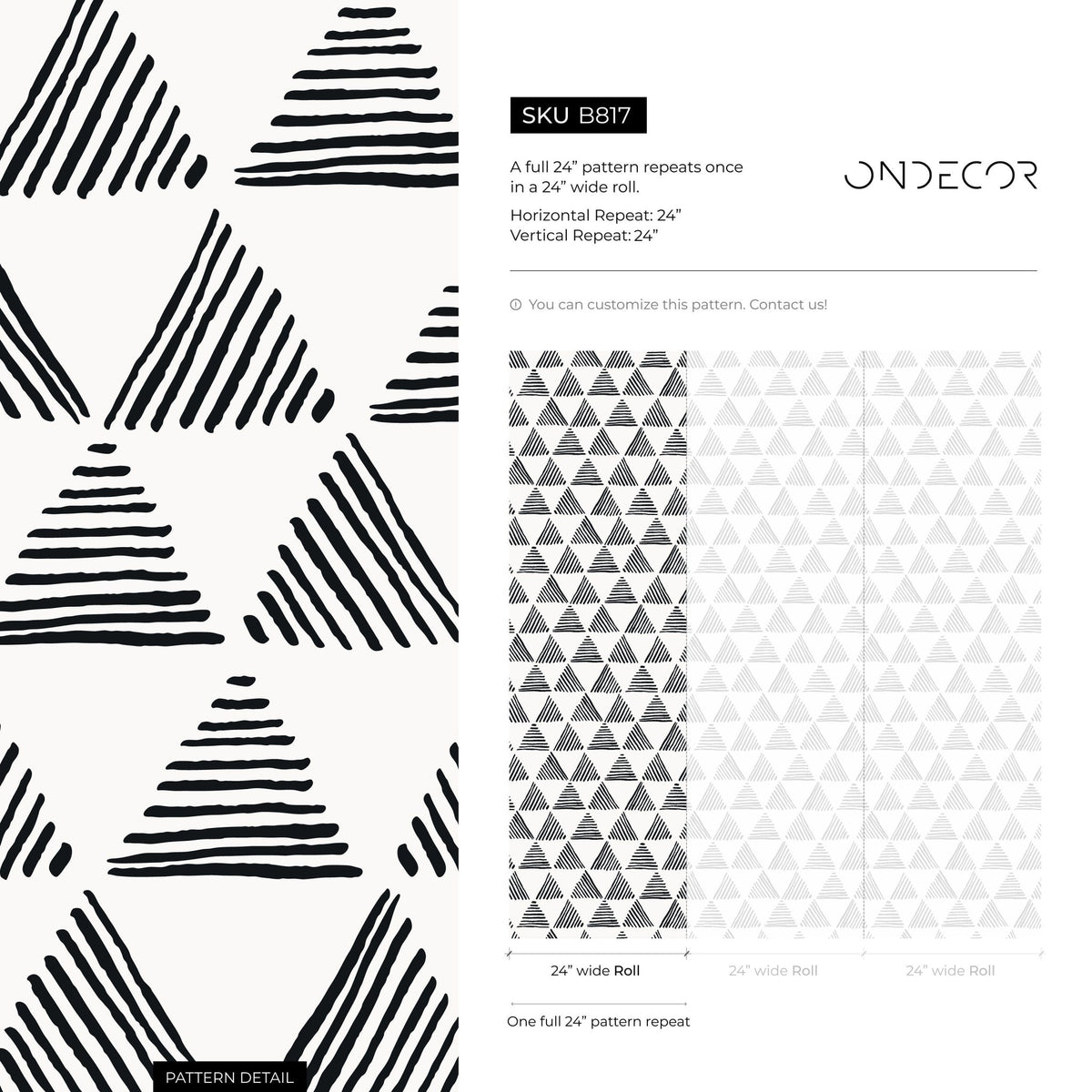 Geometric Stripes and Triangles Wallpaper - B817 - WallTrend