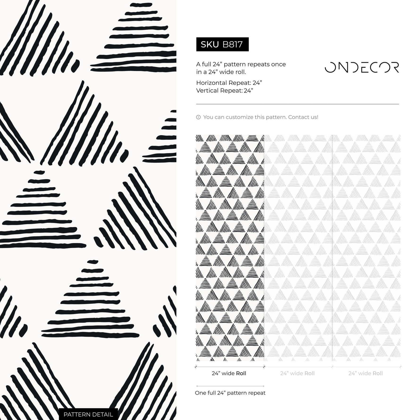 Geometric Stripes and Triangles Wallpaper - B817 - WallTrend