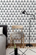 Geometric Stripes and Triangles Wallpaper - B817 - WallTrend