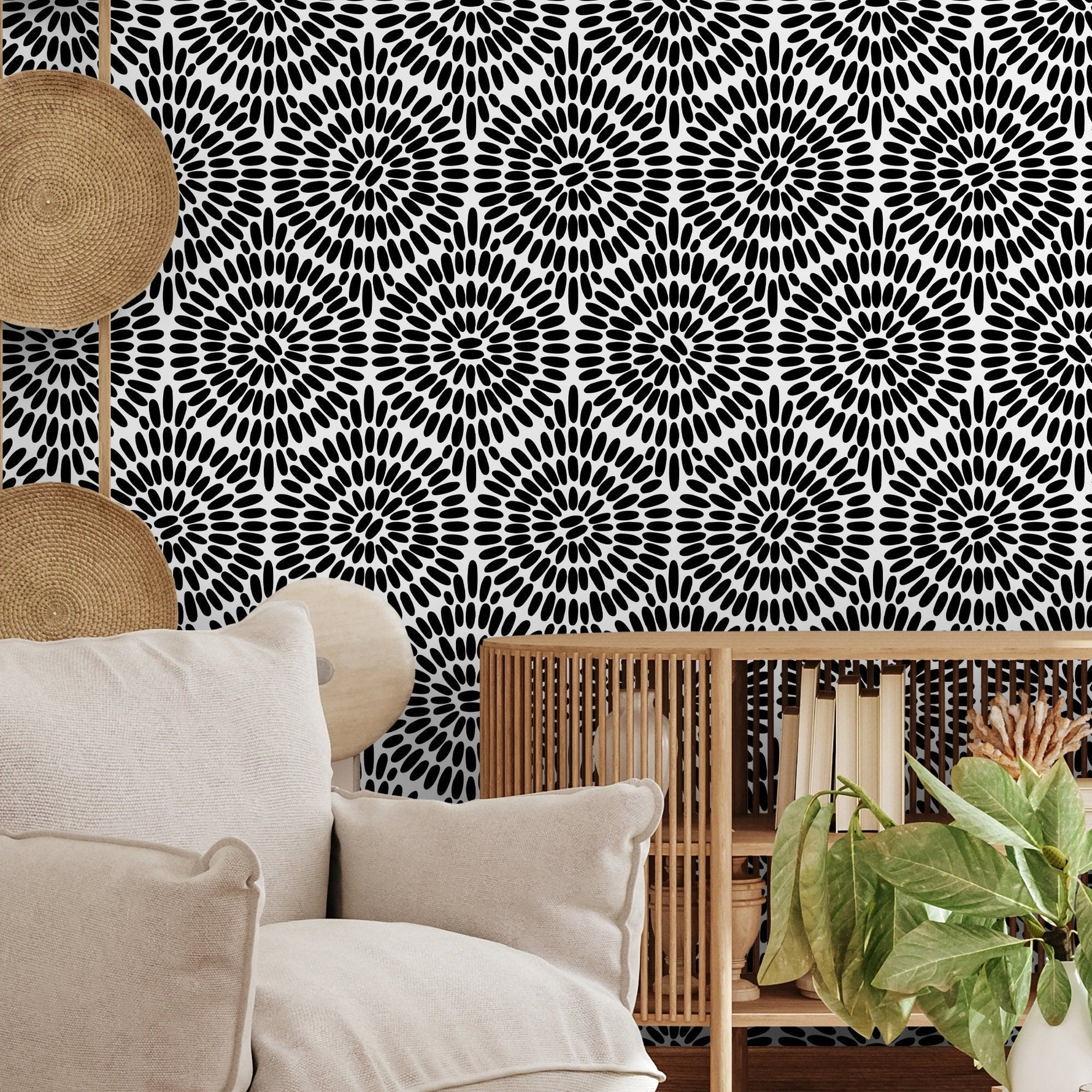 Geometric Sunburst Wallpaper - B811 - WallTrend