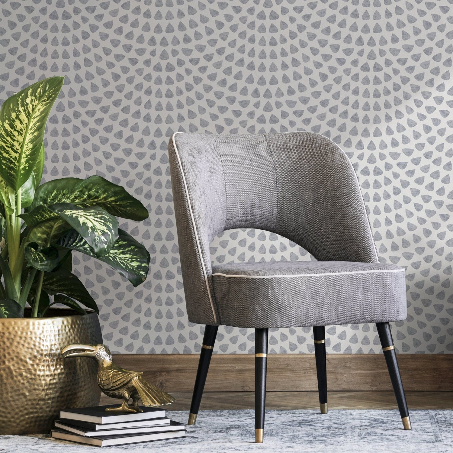 Geometric Teardrop Wallpaper - A064 - WallTrend