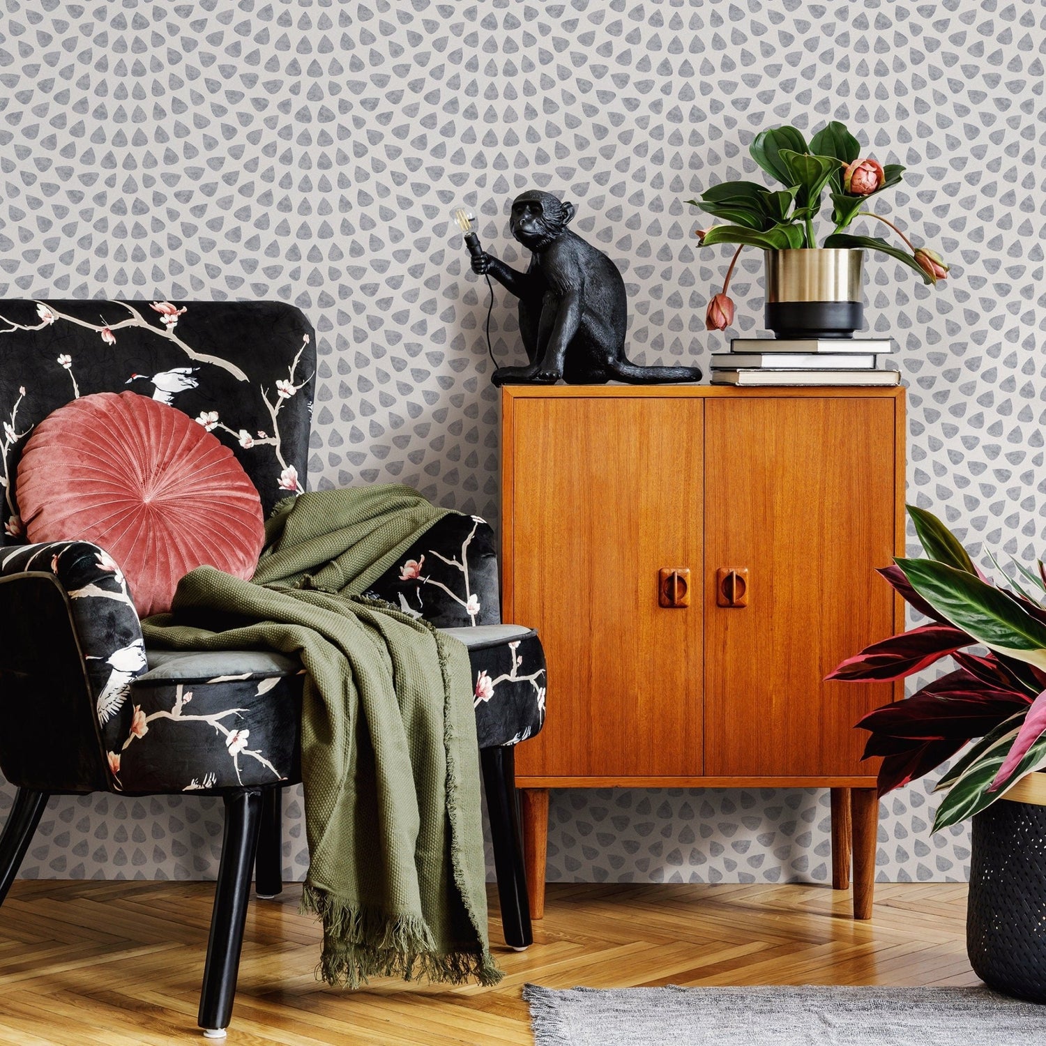 Geometric Teardrop Wallpaper - A064 - WallTrend