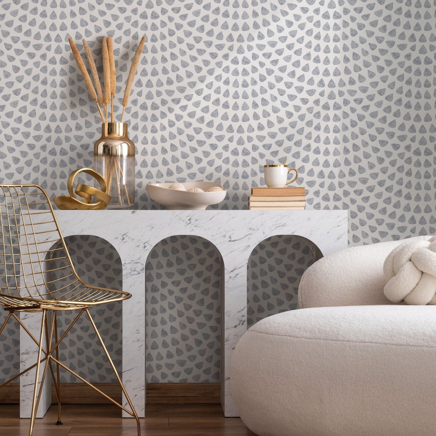 Geometric Teardrop Wallpaper - A064 - WallTrend