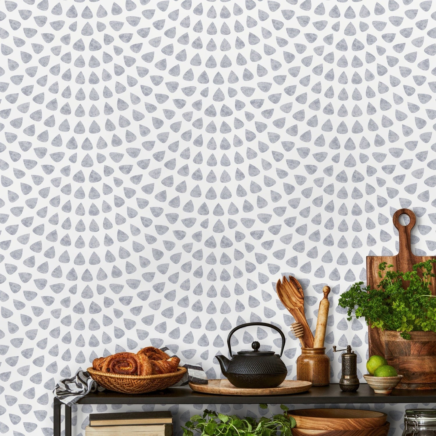 Geometric Teardrop Wallpaper - A064 - WallTrend