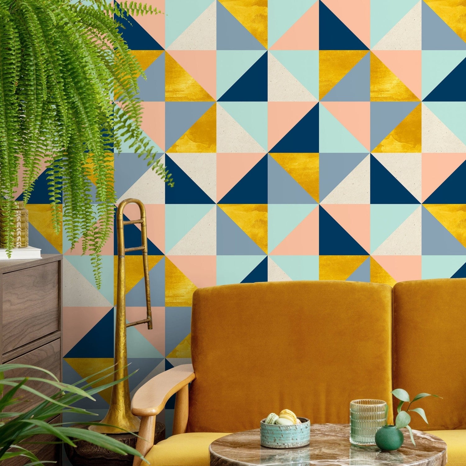 Geometric Triangles Wallpaper - A510 - WallTrend