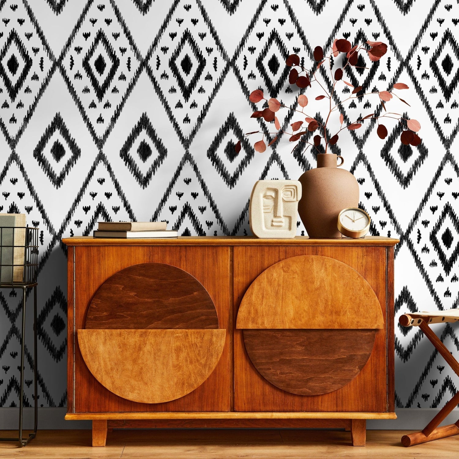 Geometric Tribal Motif Wallpaper - C848 - WallTrend