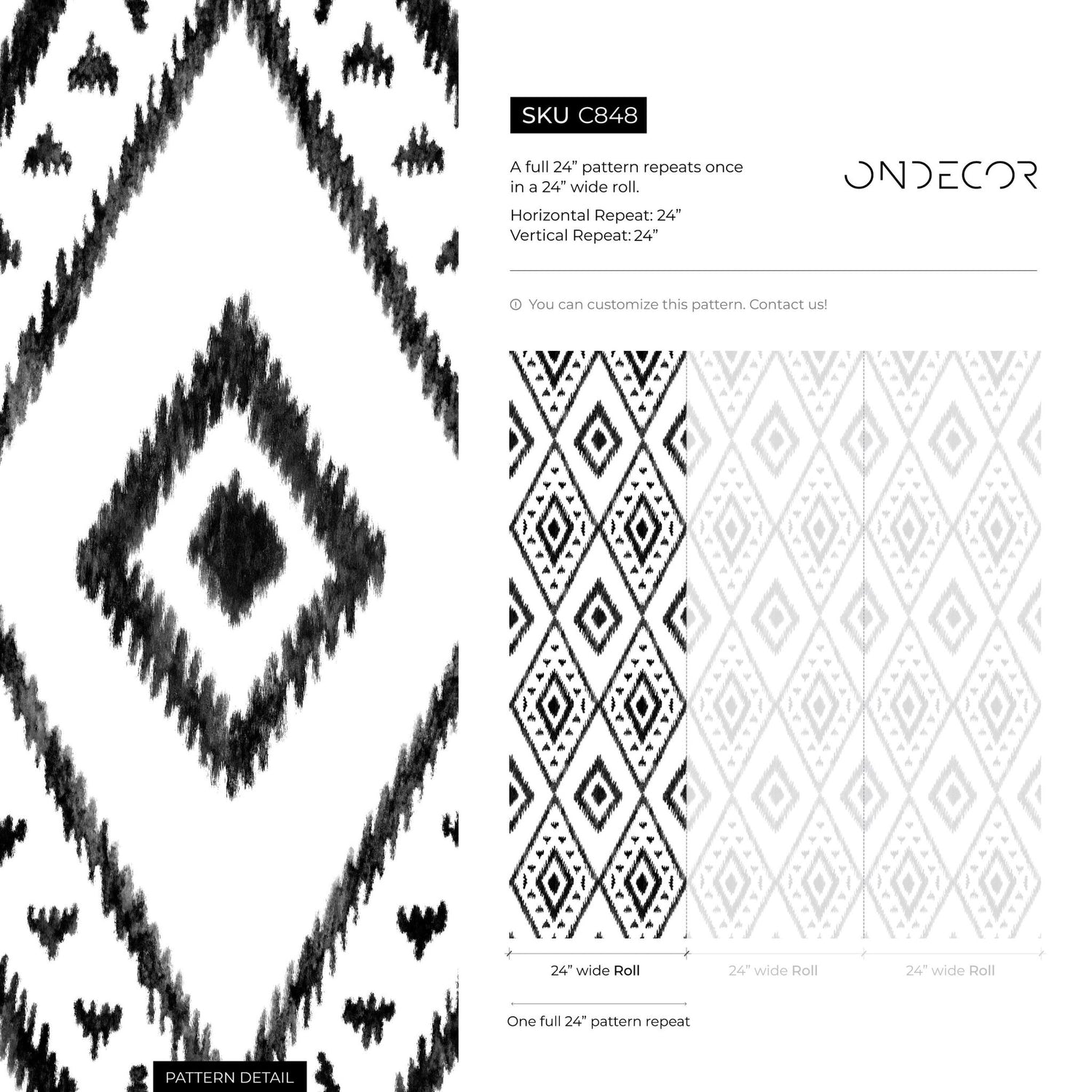 Geometric Tribal Motif Wallpaper - C848 - WallTrend