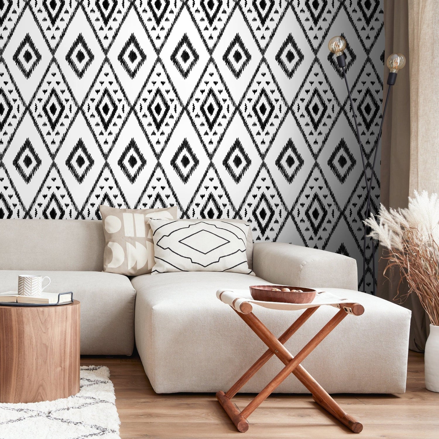 Geometric Tribal Motif Wallpaper - C848 - WallTrend