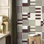 Geometric Wallpaper Modern Grey and Purple Wallpaper Peel and Stick and Traditional Wallpaper - D846 - WallTrend