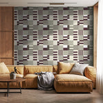 Geometric Wallpaper Modern Grey and Purple Wallpaper Peel and Stick and Traditional Wallpaper - D846 - WallTrend