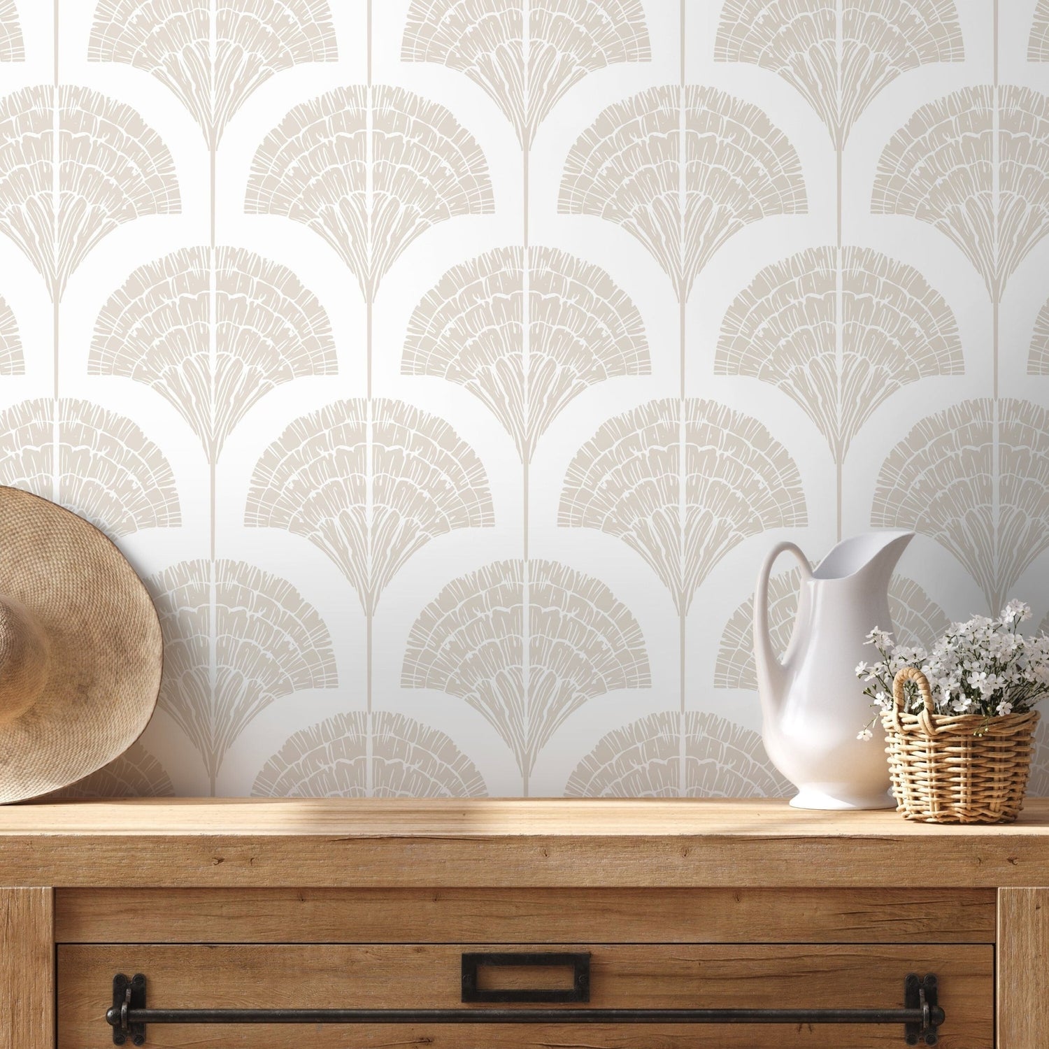 Ginkgo Leaves Pattern Wallpaper - C505 - WallTrend