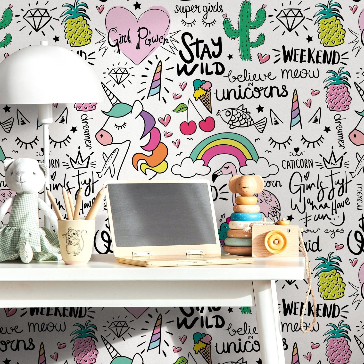 Girl Power and Whimsy Wallpaper - B543 - WallTrend