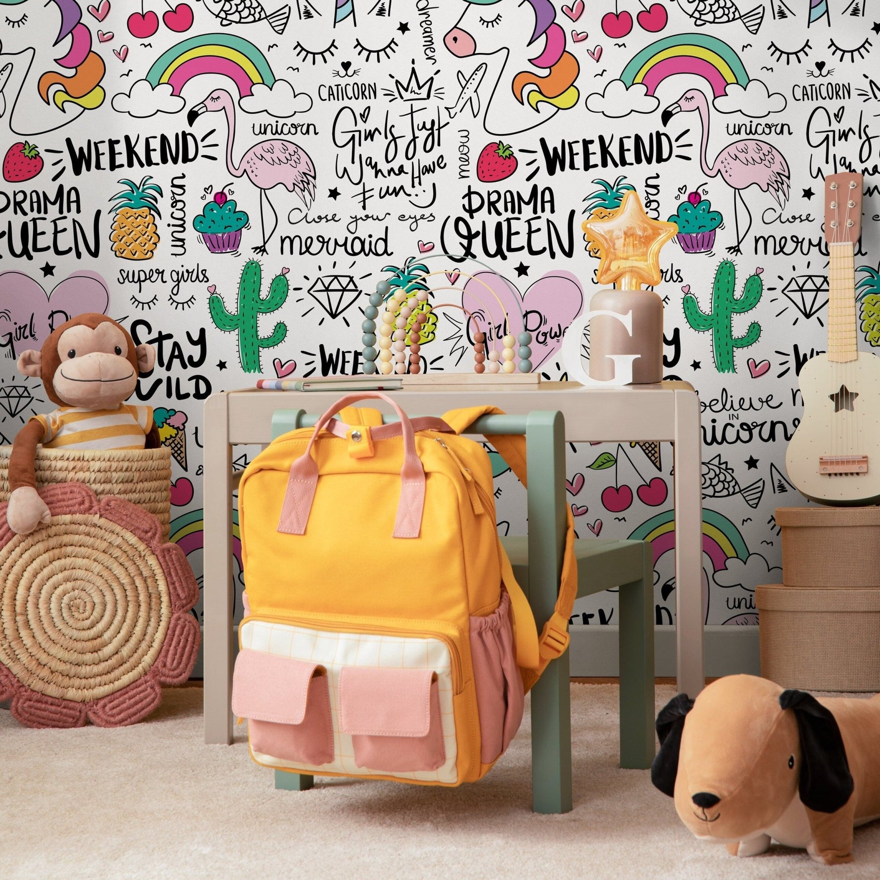 Girl Power and Whimsy Wallpaper - B543 - WallTrend