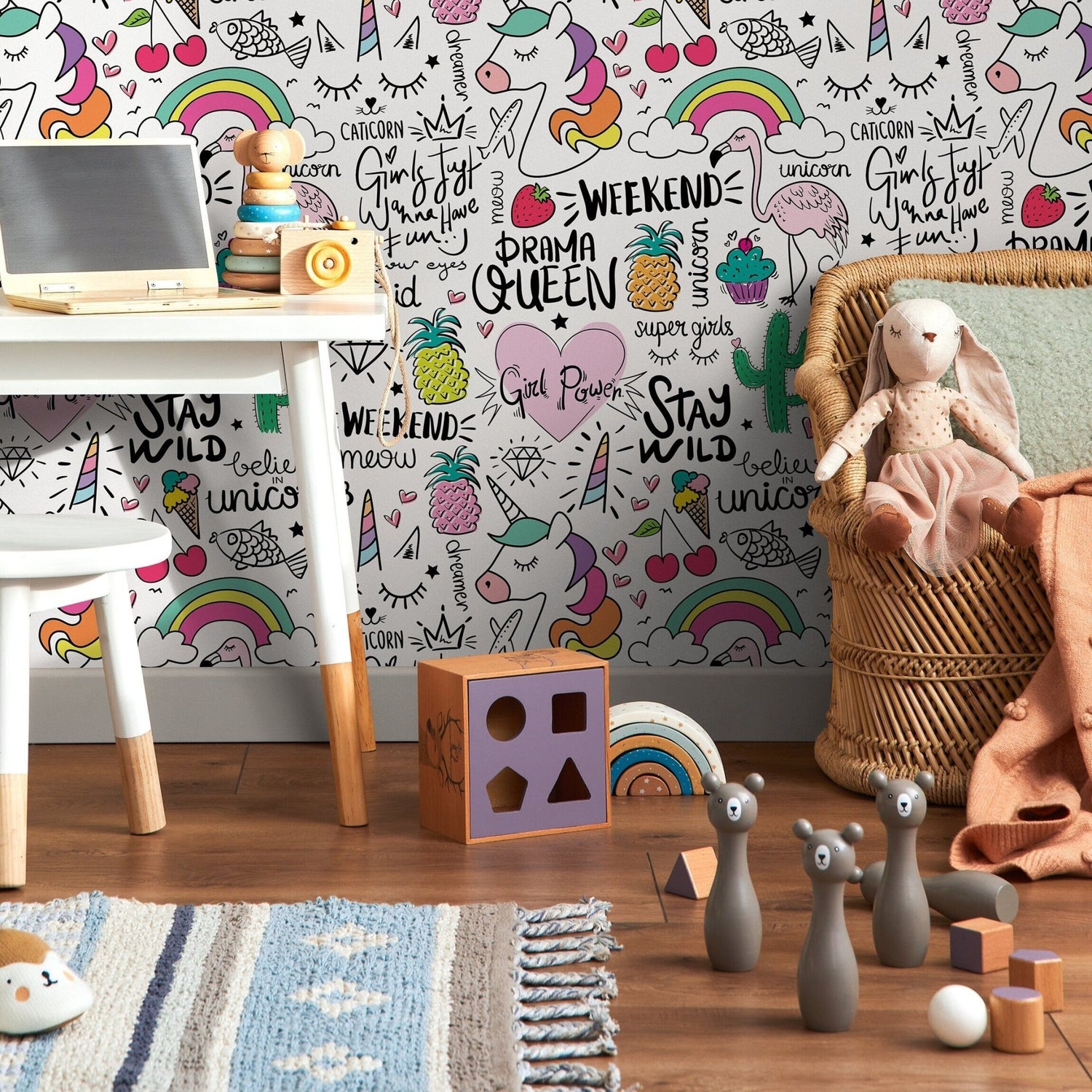 Girl Power and Whimsy Wallpaper - B543 - WallTrend
