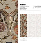 Goat Skull Wallpaper Vintage Floral Wallpaper Peel and Stick and Traditional Wallpaper - D887 - WallTrend