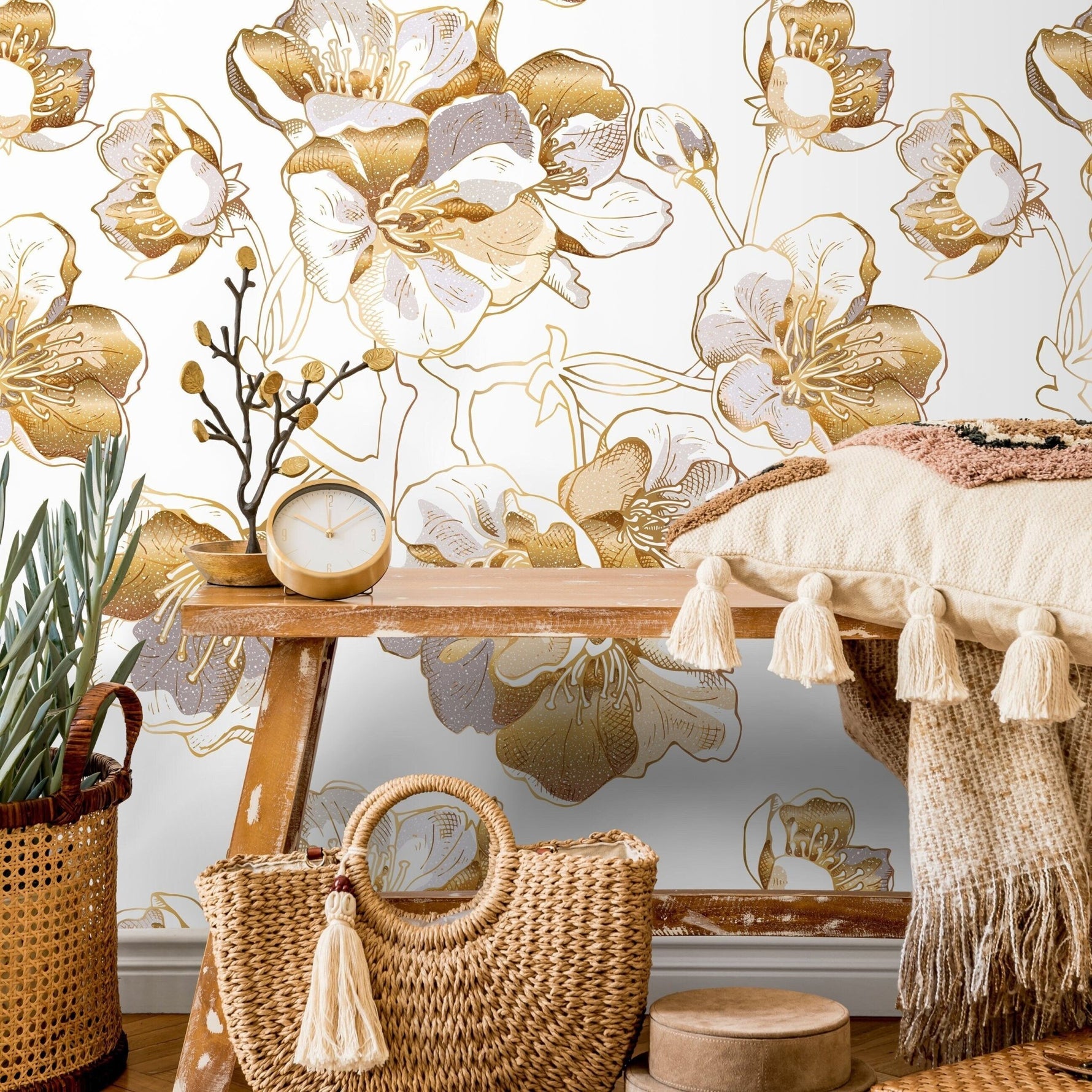 Golden Blossom Wallpaper - A979 - WallTrend