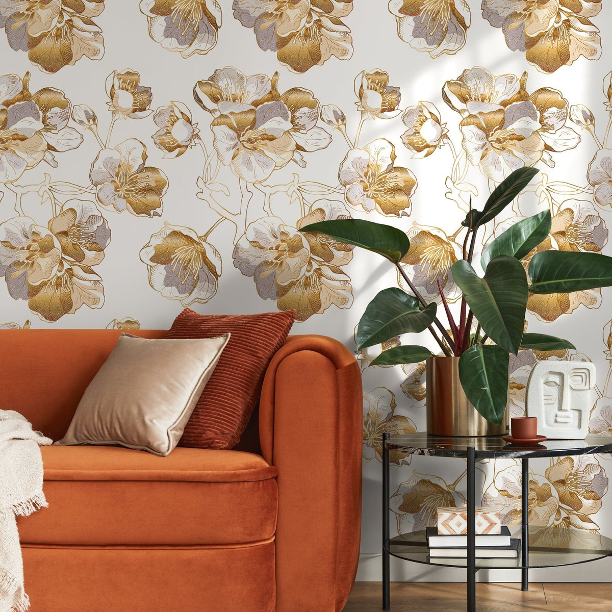 Golden Blossom Wallpaper - A979 - WallTrend