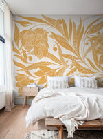 Golden Botanical Elegance Wallpaper - C438 - WallTrend