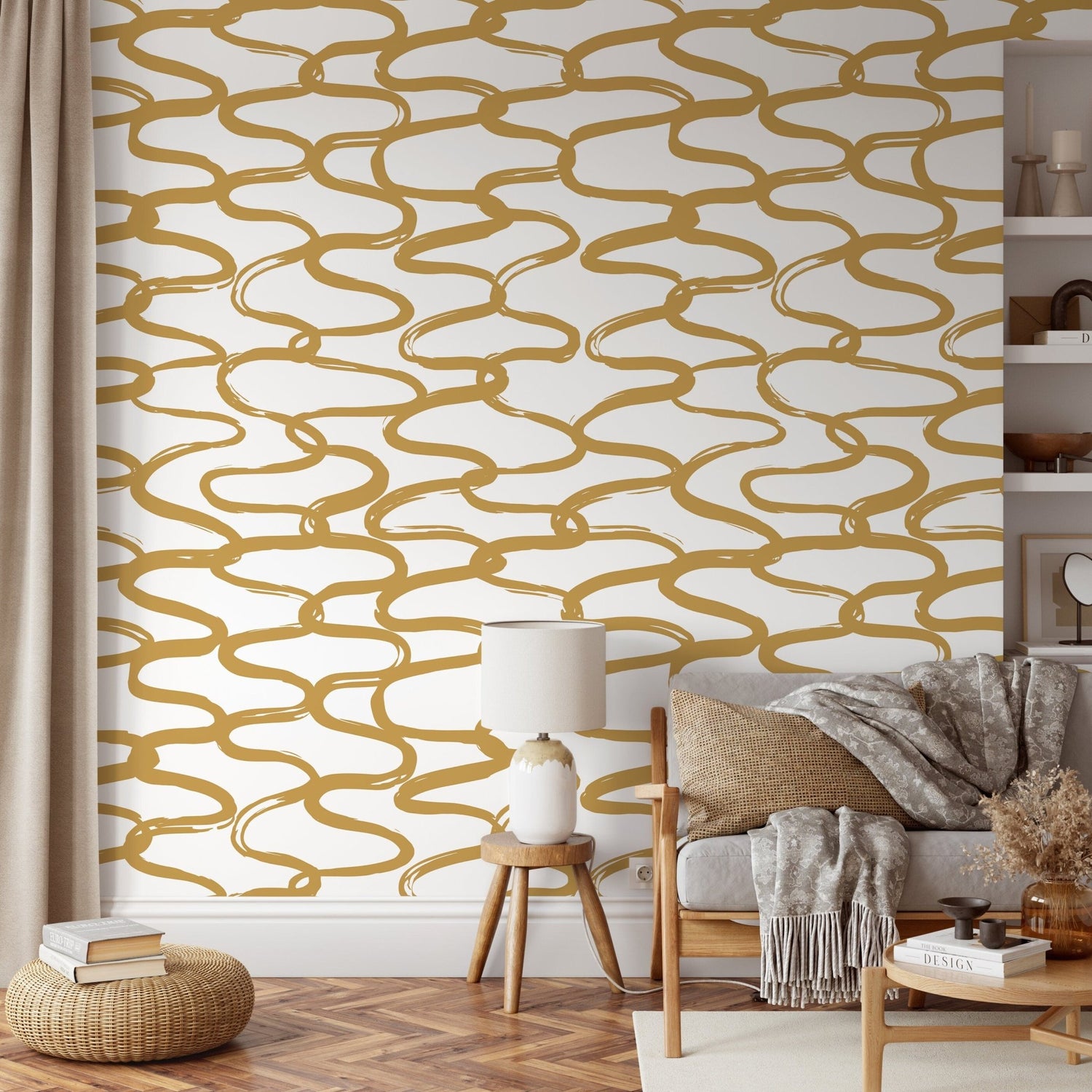Golden Chain Link Wallpaper - D349 - WallTrend