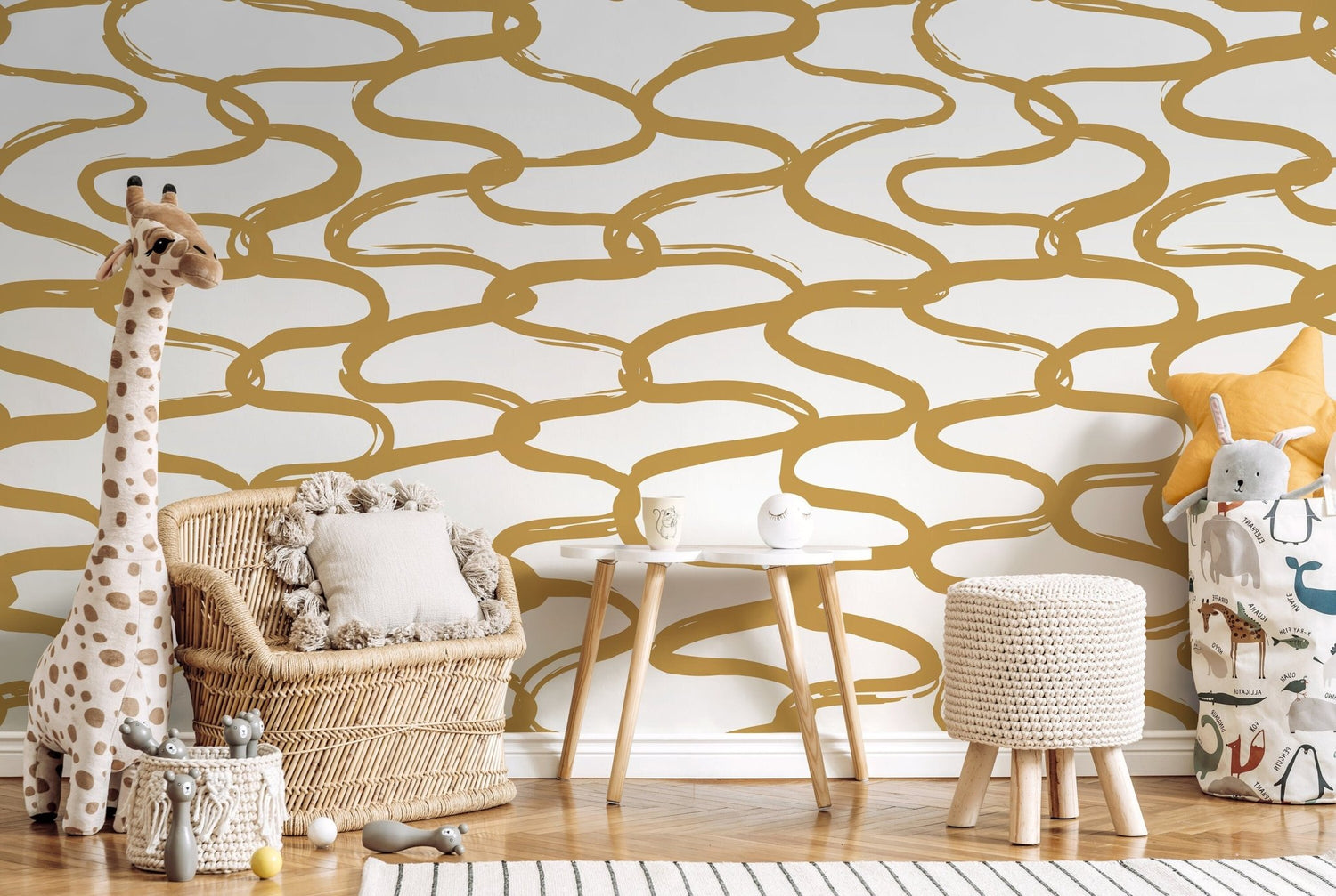 Golden Chain Link Wallpaper - D349 - WallTrend