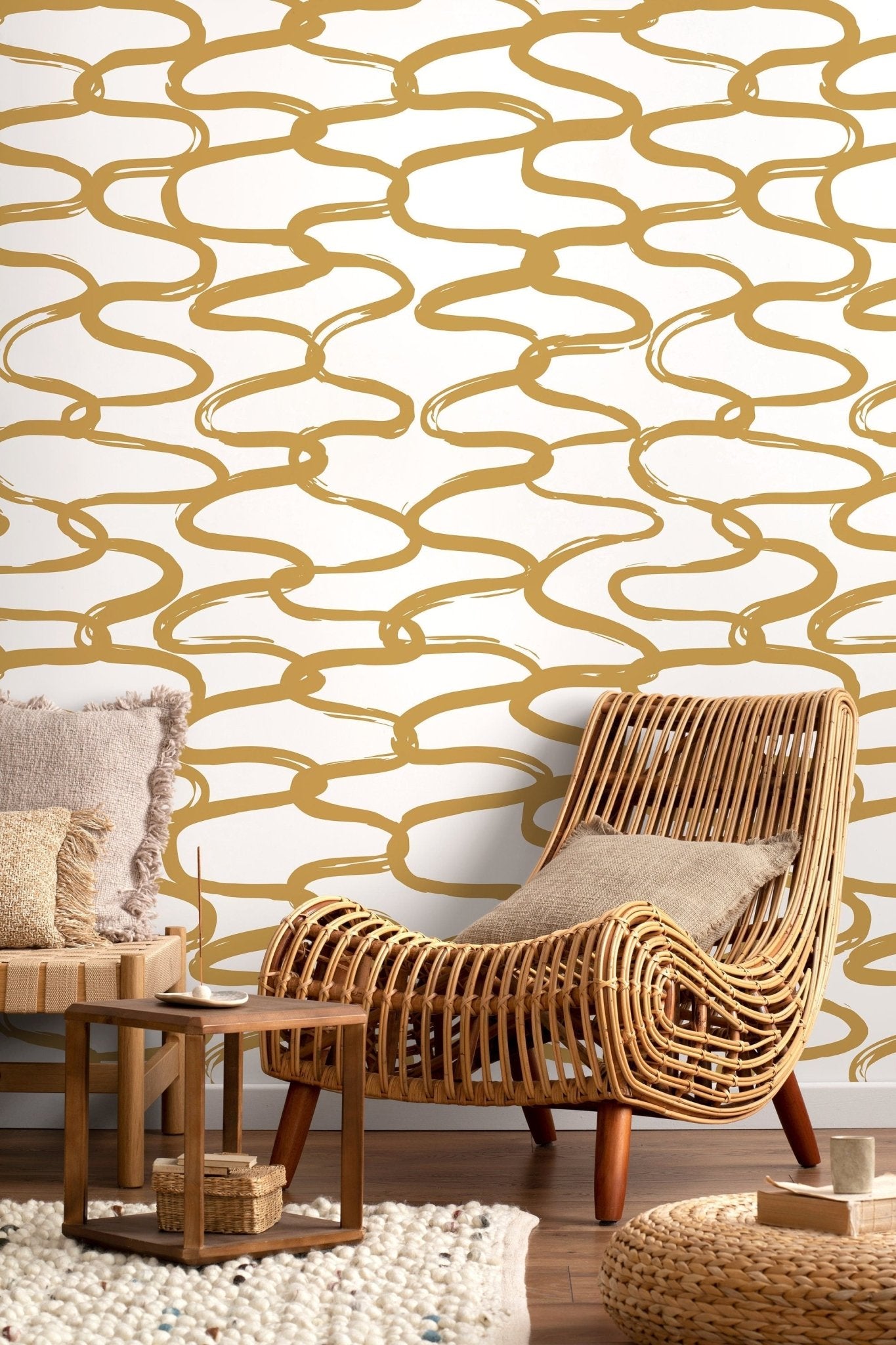 Golden Chain Link Wallpaper - D349 - WallTrend