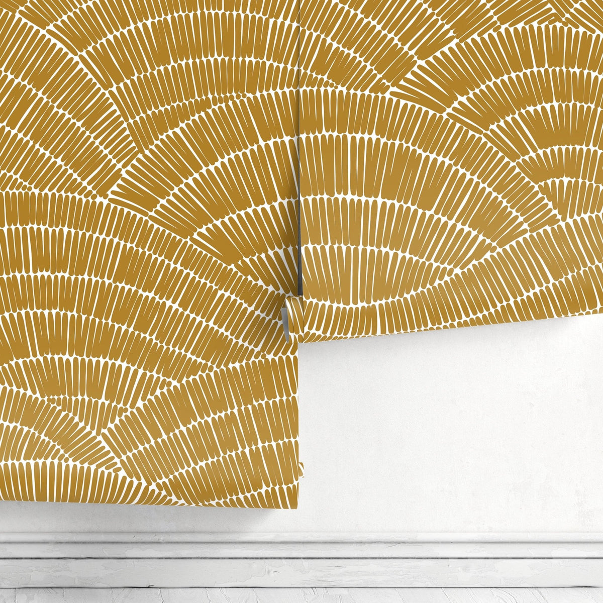 Golden Fan Array Wallpaper - C025 - WallTrend