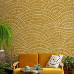 Golden Fan Array Wallpaper - C025 - WallTrend