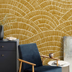 Golden Fan Array Wallpaper - C025 - WallTrend
