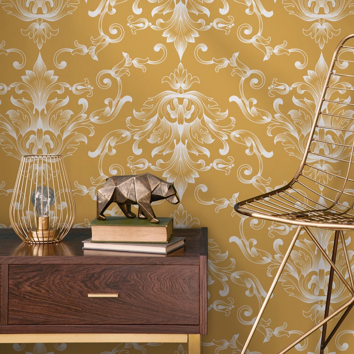 Golden Flourish Wallpaper - B620 - WallTrend