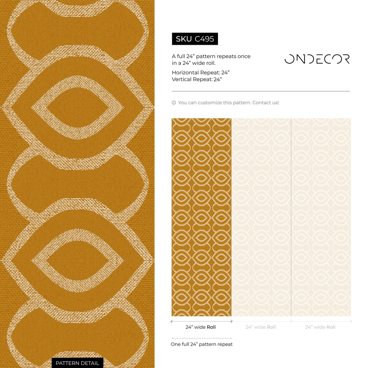 Golden Geometric Elegance Wallpaper - SKU C495 - WallTrend