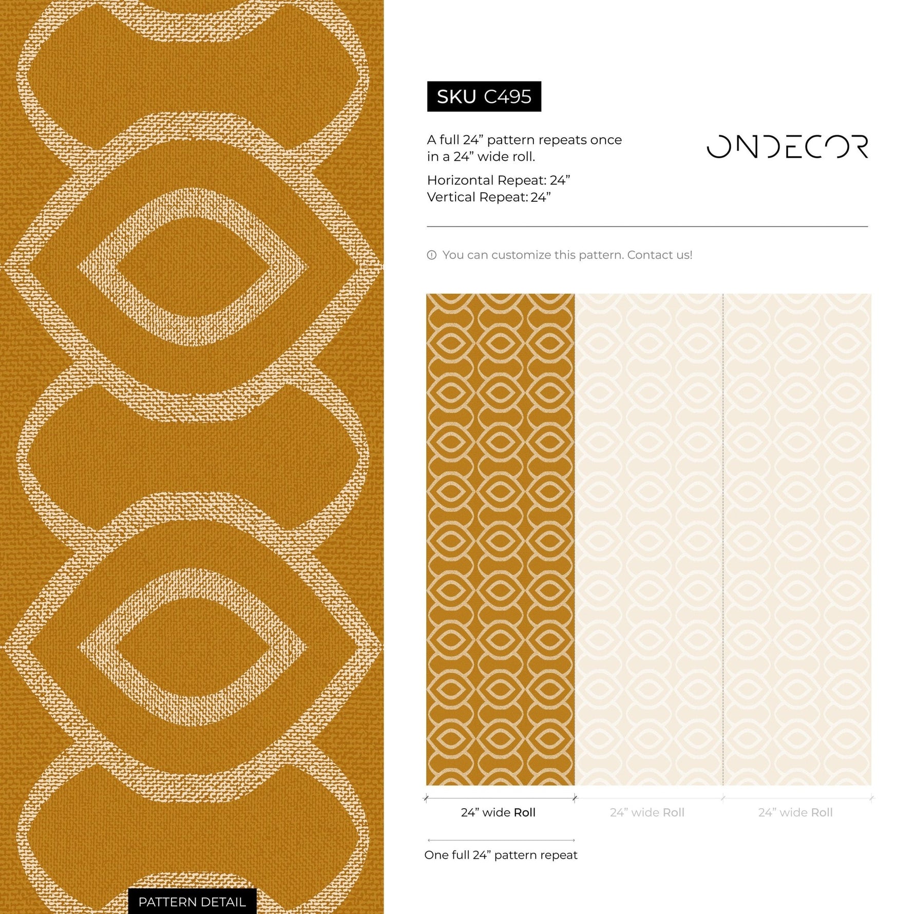 Golden Geometric Elegance Wallpaper - SKU C495 - WallTrend