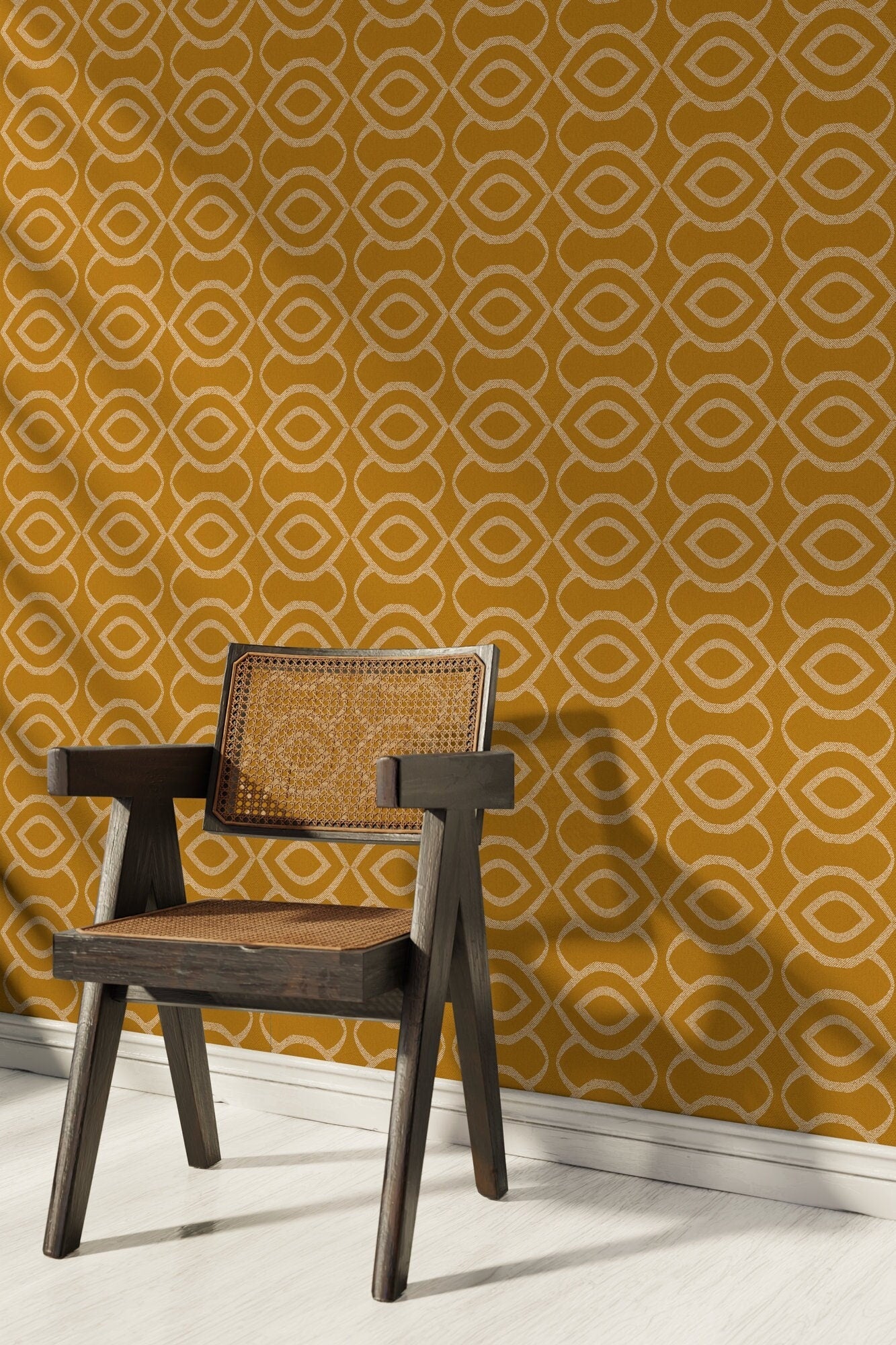 Golden Geometric Elegance Wallpaper - SKU C495 - WallTrend