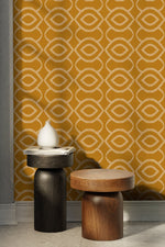 Golden Geometric Elegance Wallpaper - SKU C495 - WallTrend