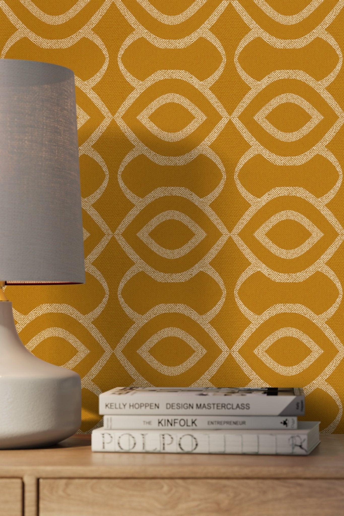 Golden Geometric Elegance Wallpaper - SKU C495 - WallTrend