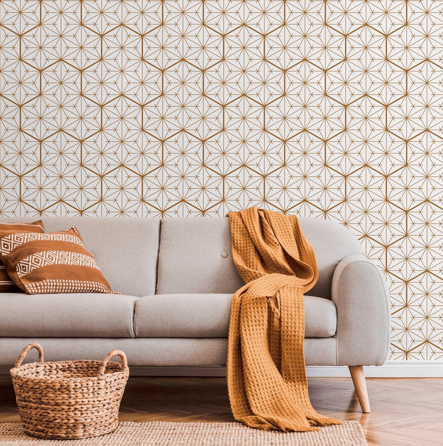Golden Geometric Splendor Wallpaper - B839 - WallTrend