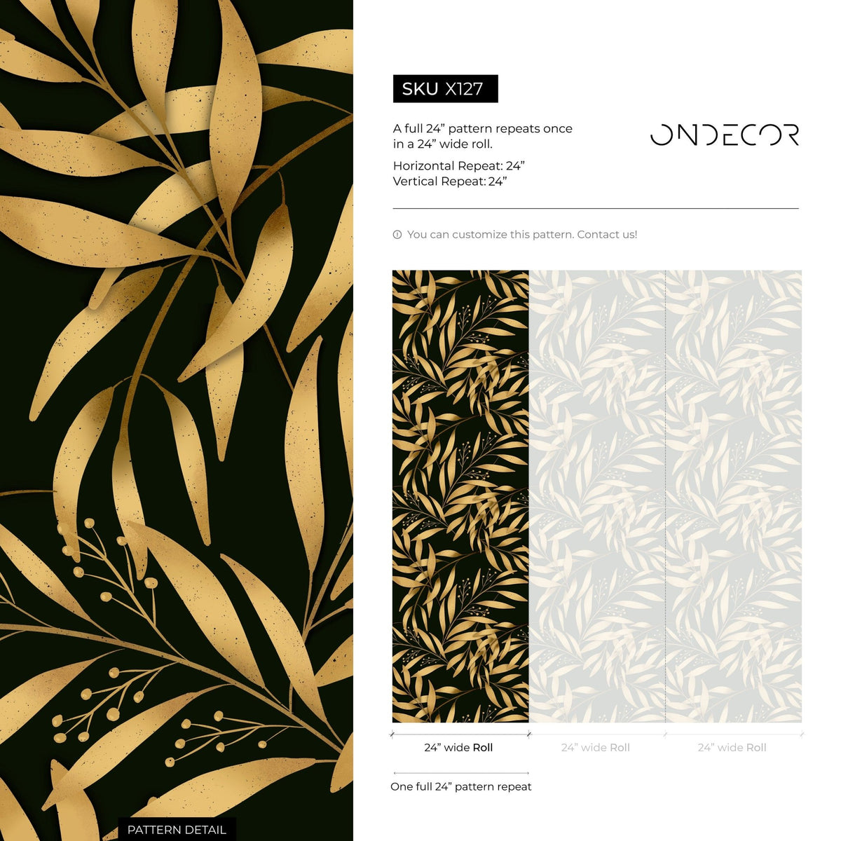 Golden Leaves Wallpaper - X127 - WallTrend