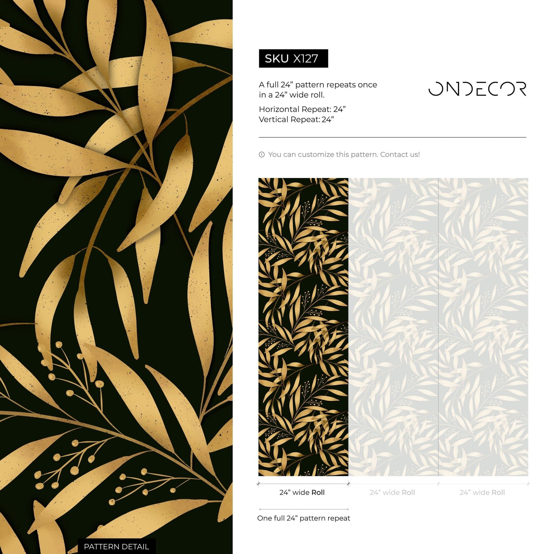 Golden Leaves Wallpaper - X127 - WallTrend