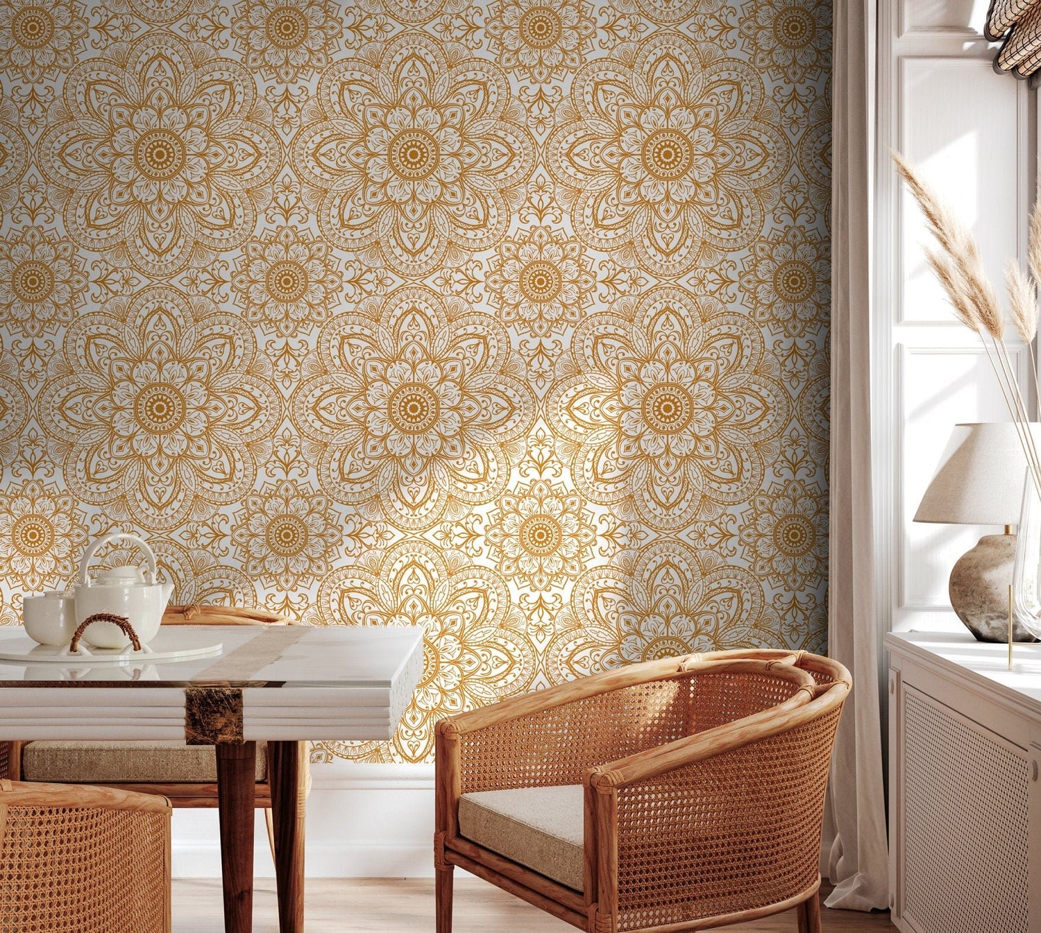 Golden Mandala Elegance Wallpaper - C367 - WallTrend