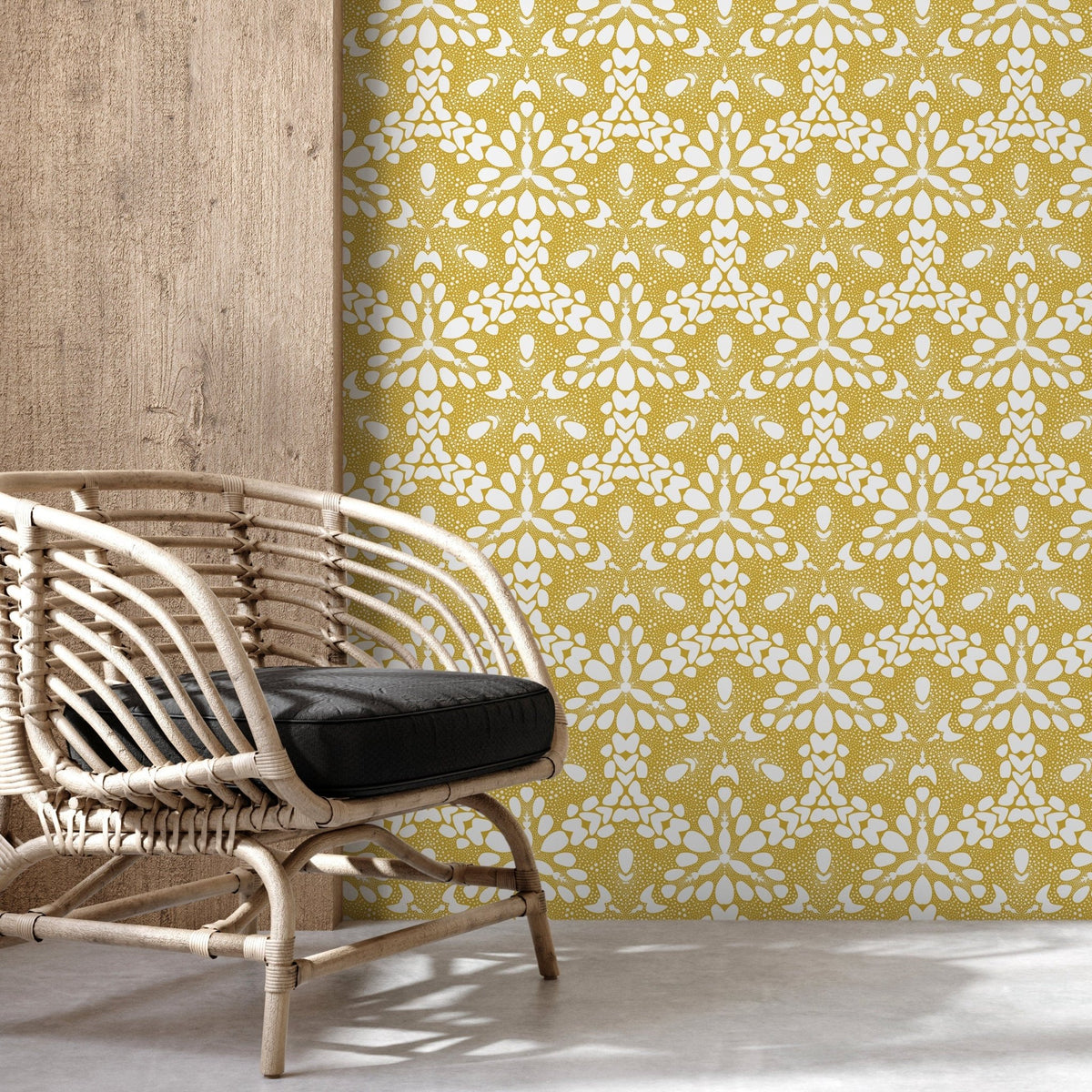 Golden Ornate Symmetry Wallpaper - X029 - WallTrend