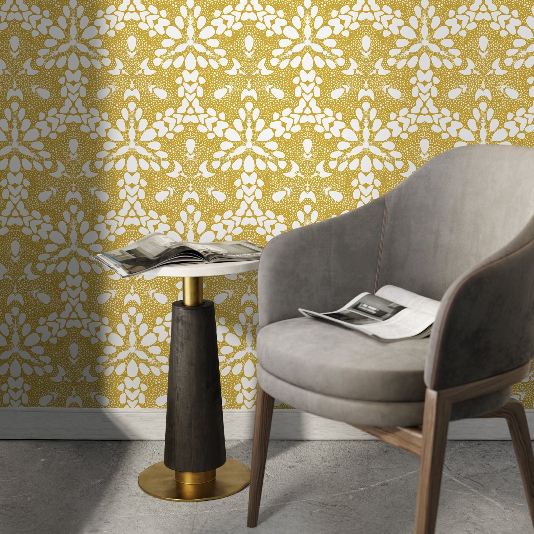 Golden Ornate Symmetry Wallpaper - X029 - WallTrend