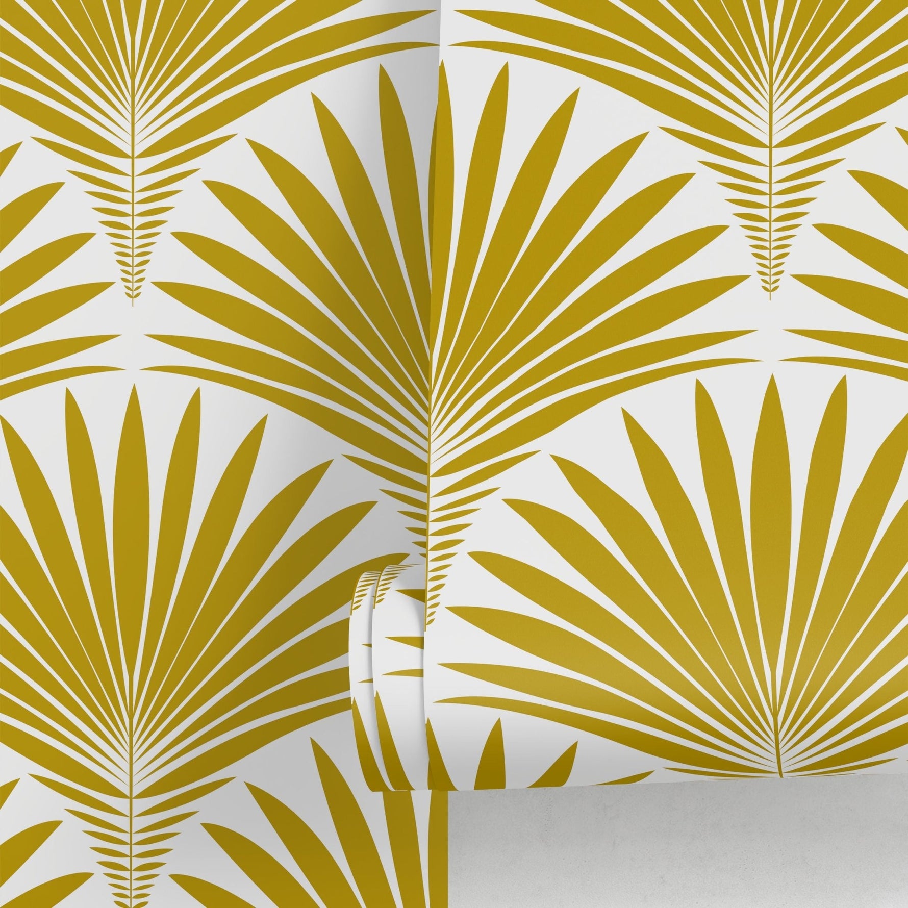 Golden Palm Fan Wallpaper - B987 - WallTrend