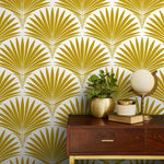 Golden Palm Fan Wallpaper - B987 - WallTrend