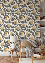 Golden Pomegranate Wallpaper - D019 - WallTrend