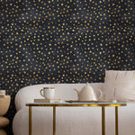 Golden Speckles on Charcoal Wallpaper - A142 - WallTrend