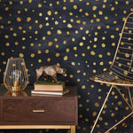 Golden Speckles on Charcoal Wallpaper - A142 - WallTrend