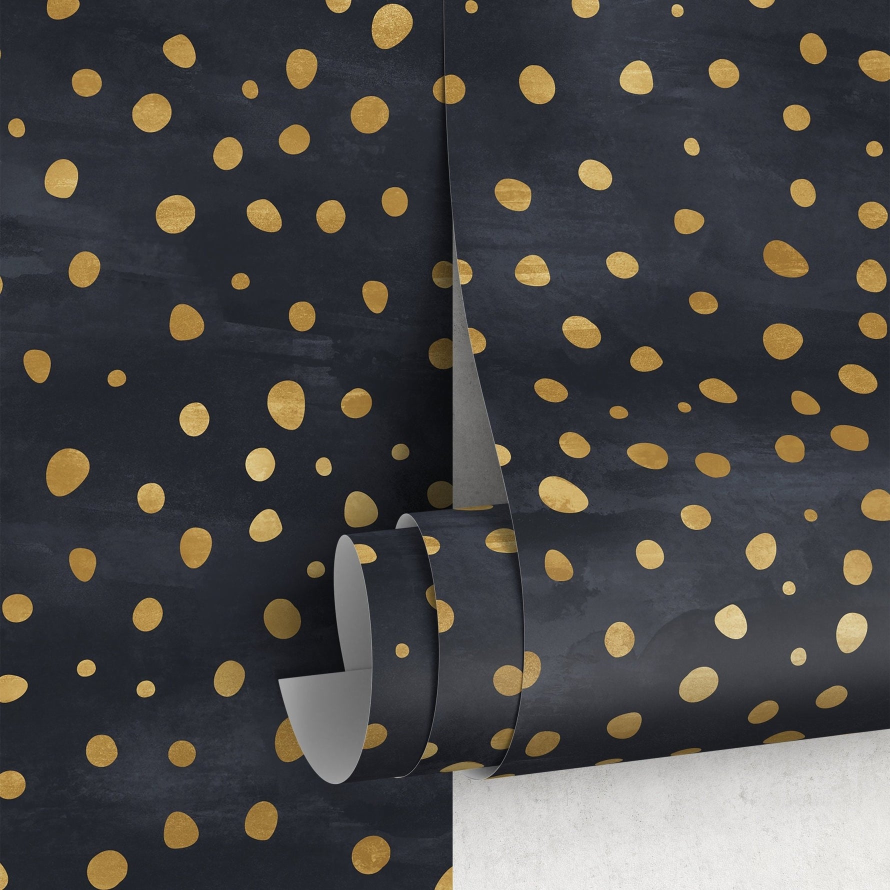 Golden Speckles on Charcoal Wallpaper - A142 - WallTrend