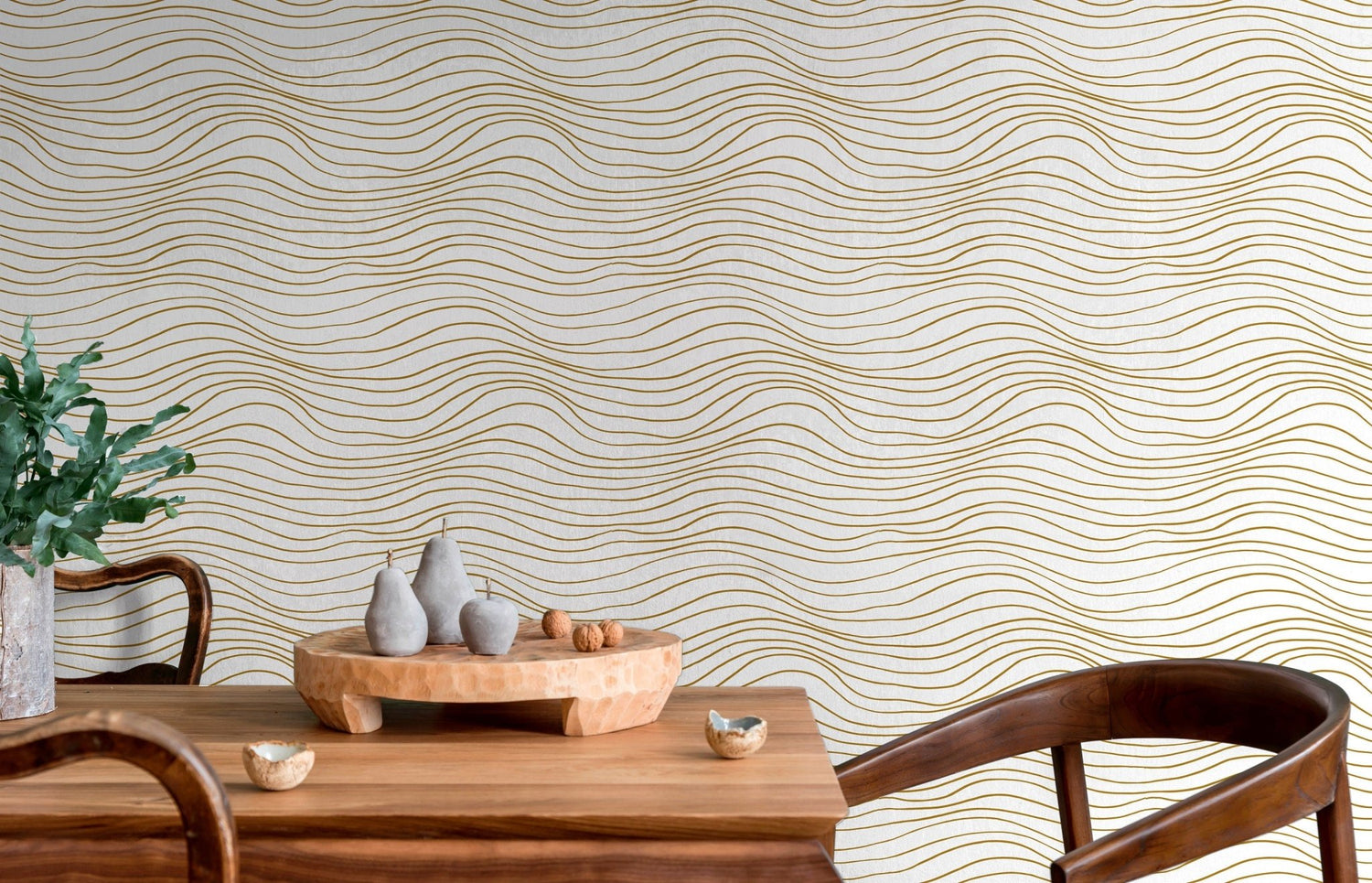 Golden Waves Wallpaper - C022 - WallTrend