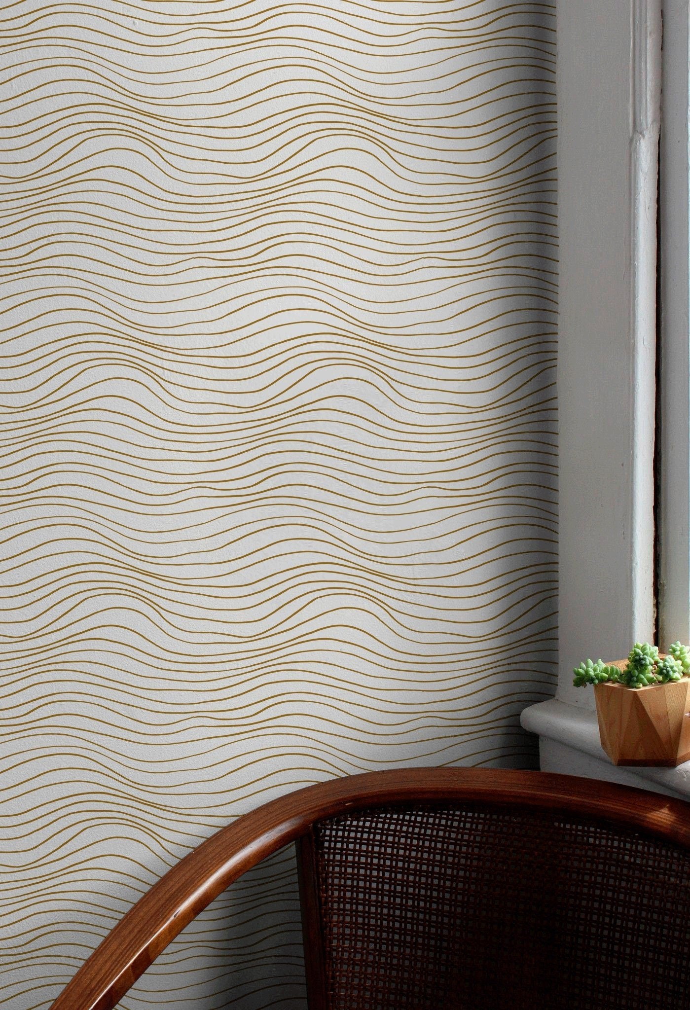 Golden Waves Wallpaper - C022 - WallTrend